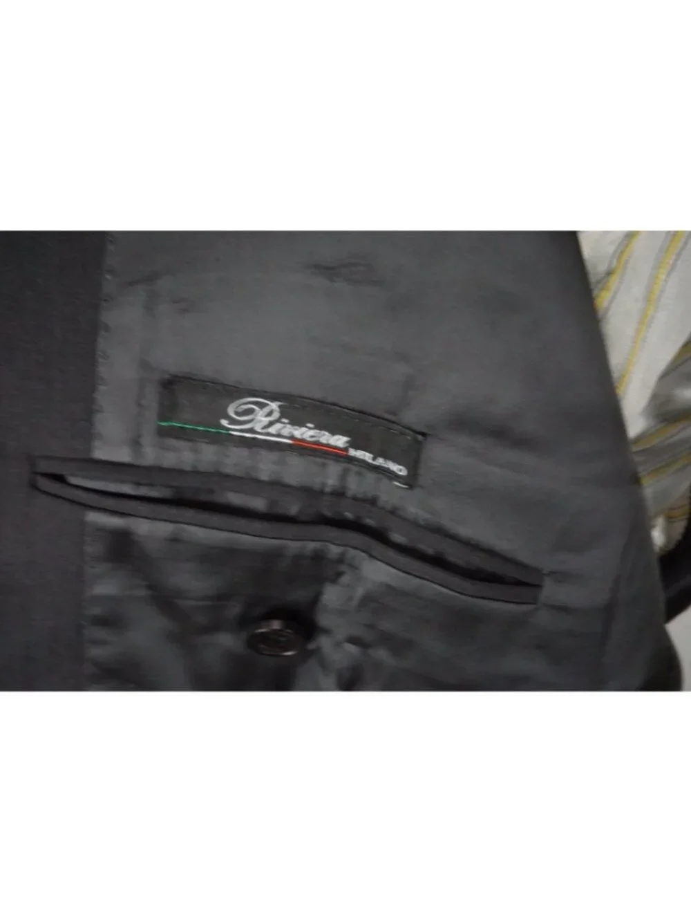 Riviera Milano Gray Herringbone S180s Wool 2 Pc Suit Jacket Pant 48R Brand New